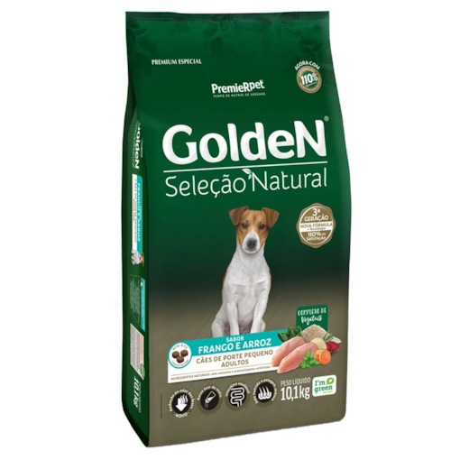 Ração Cães Golden Seleção Natural Adulto Frango e Arroz  Mini Bits 10,1kg