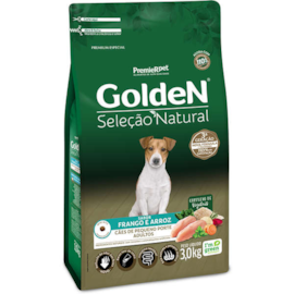 Ração Cães Golden Seleção Natural Adulto Frango e Arroz  Mini Bits 3kg