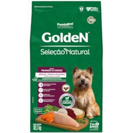 Ração Cães Golden Seleção Natural Adulto Frango e Arroz Sênior 10,1kg