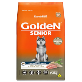 Ração Cães Golden Seleção Natural Adulto Frango e Arroz Sênior 15kg
