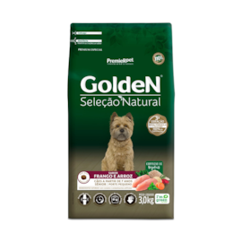 Ração Cães Golden Seleção Natural Adulto Frango e Arroz Sênior 3kg