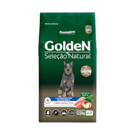 Ração Cães Golden Seleção Natural Adulto Frango e Batata Doce 12kg
