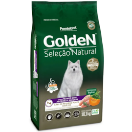 Ração Cães Golden Seleção Natural Frango e Abobora Mini Bits 10kg