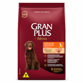 Ração Cães Gran Plus Adulto Frango e Arroz Médio e Grande Sênior 15kg