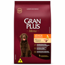 Ração Cães Gran Plus Adulto Frango e Arroz Médio e Grande Sênior 3kg