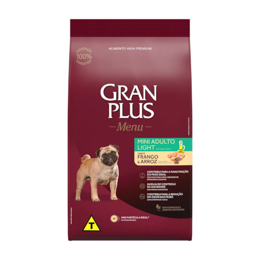 Ração Cães Gran Plus Adulto Mini Light Frango/Arroz 10,1Kg