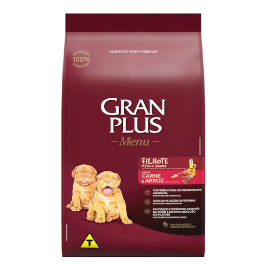 Ração Cães Gran Plus Filhote Médio e Grande Carne e Arroz 03kg