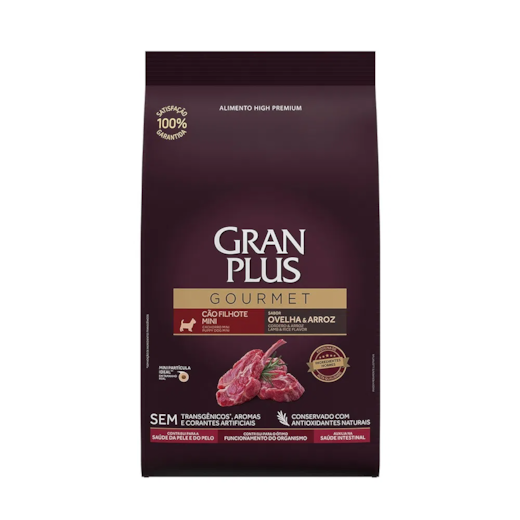 Racao Caes Gran Plus Filhote Mini Ovelha/Arroz Gourmet 03Kg