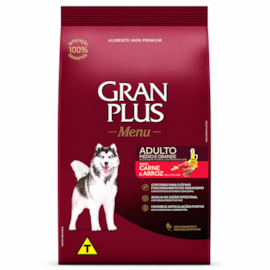 Ração Cães GranPlus Adulto Carne e Arroz Menu 20kg