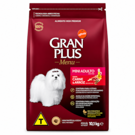 Ração Cães GranPlus Adulto Carne e Arroz Mini 10,1kg