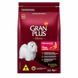 Ração Cães GranPlus Adulto Carne e Arroz Mini 1kg