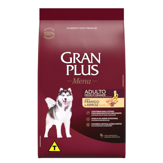 Ração Cães GranPlus Adulto Frango e Arroz Menu 15kg