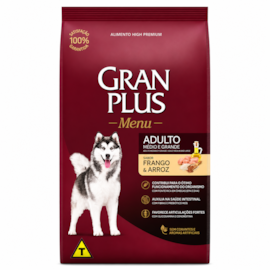 Ração Cães GranPlus Adulto Frango e Arroz Menu 20kg