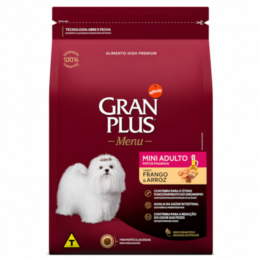 Ração Cães GranPlus Adulto Frango e Arroz Mini 1kg
