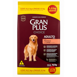 Ração Cães GranPlus Adulto Frango e Carne Choice 16,5kg