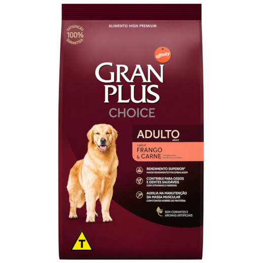 Ração Cães GranPlus Adulto Frango e Carne Choice 20kg