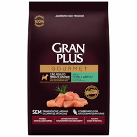Ração Cães GranPlus Adulto Peru e Arroz Médio e Grande Gourmet 15kg