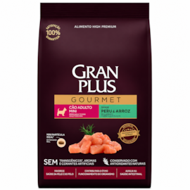 Ração Cães GranPlus Adulto Peru e Arroz Mini Gourmet 1kg