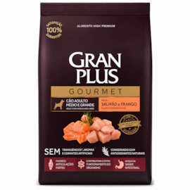 Ração Cães GranPlus Adulto Salmão e Frango Médio e Grande Gourmet 10kfg