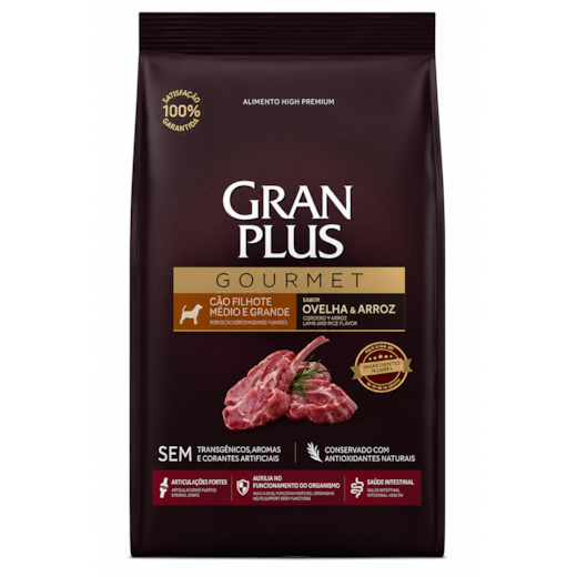 Ração Cães GranPlus Filhote Ovelha e Arroz Gourmet 15kg