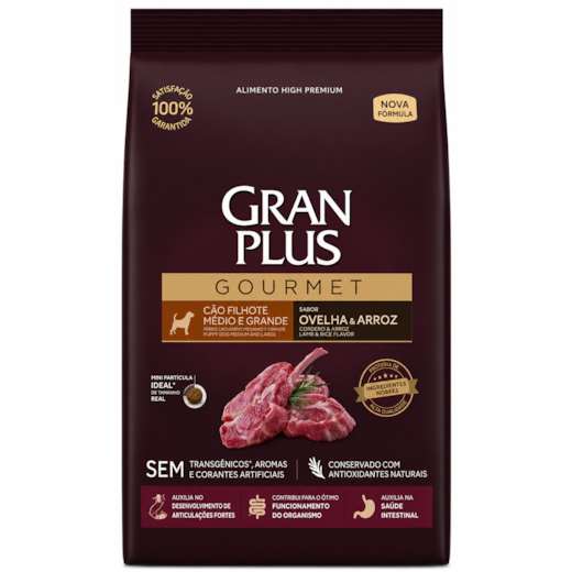 Ração Cães GranPlus Filhote Ovelha e Arroz Médio e Grande 15kg