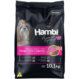 Ração Cães Hambi Adulto 10,1Kg Frango/Carne/Legumes Peq/Med