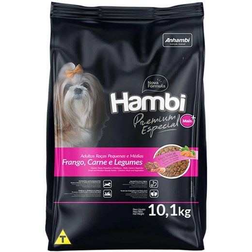 Ração Cães Hambi Adulto 10,1Kg Frango/Carne/Legumes Peq/Med