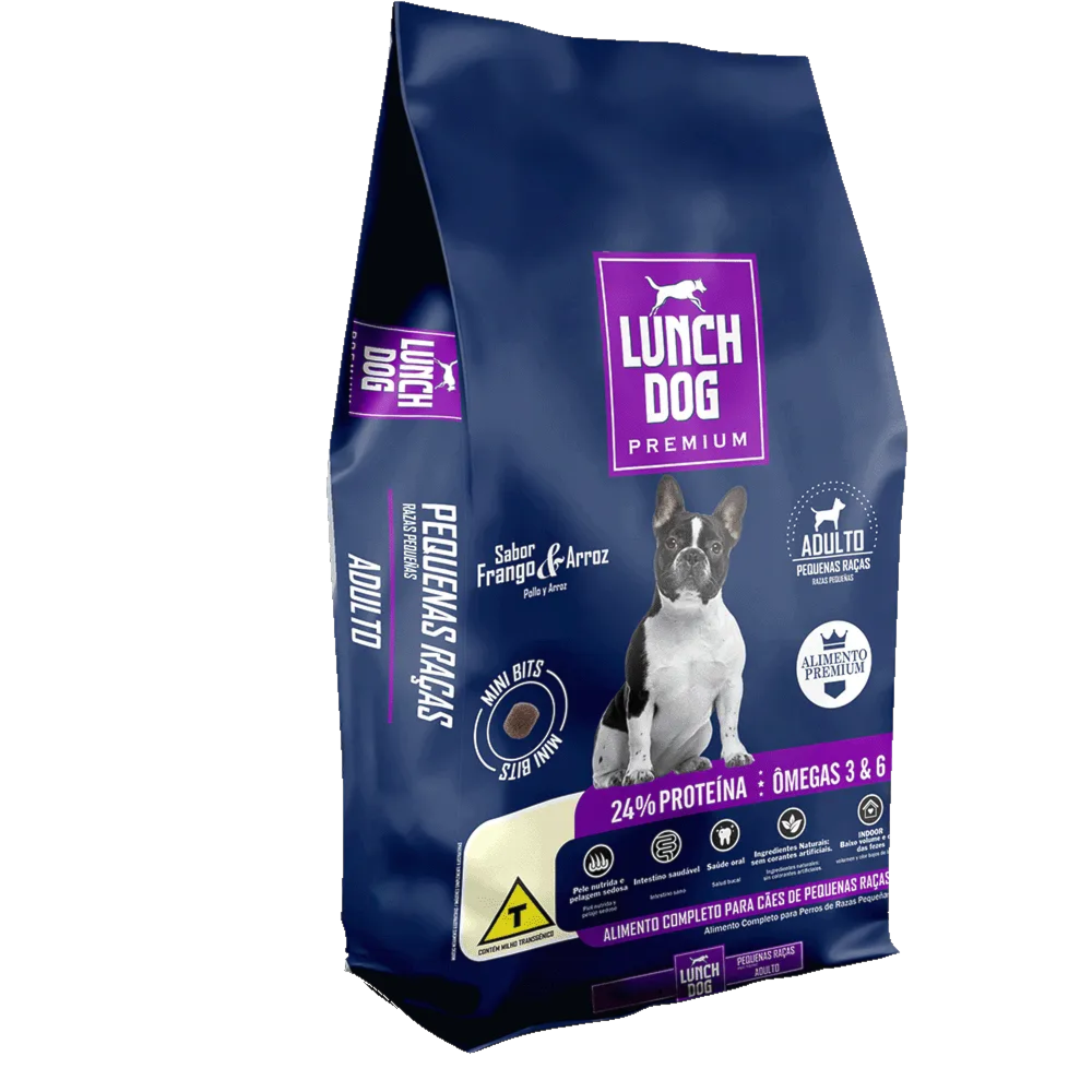 Ração Cães Lunch Dog Adulto Para Raças Pequenas 20kg - Avipec Produtos