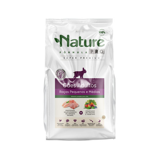 Ração Cães Nature Pro Adulto Raças Pequenas e Medias 10,1kg