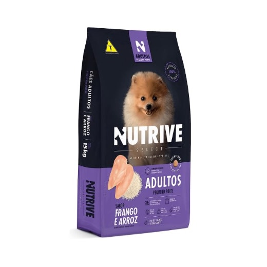 RACAO CAES NUTRIVE ADULTO PEQUENO 1KG FRANGO E ARROZ - Avipec Produtos