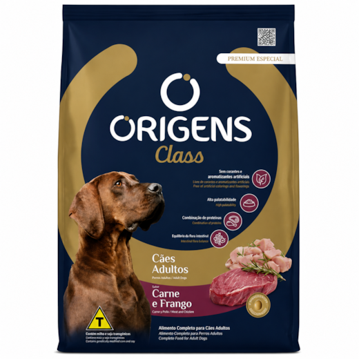 Ração Cães Origens Adulto Class Mini e Pequeno Carne e Frango 3kg