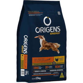 RACAO CAES ORIGENS ADULTO ENERGY CEREAIS E ARROZ 15KG