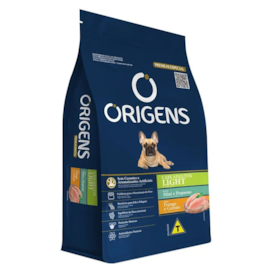 RACAO CAES ORIGENS ADULTO LIGHT FRANGO E CEREAIS 01KG