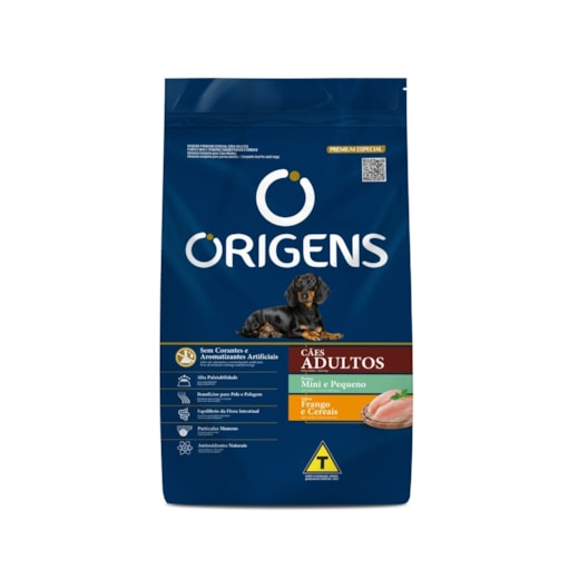 Ração Cães Origens Adulto Mini e Pequeno Frango e Cereais 11,1kg
