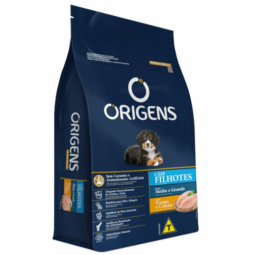 Ração Caes Origens Filhote Mini/Pequeno Frango/cereais 10Kg