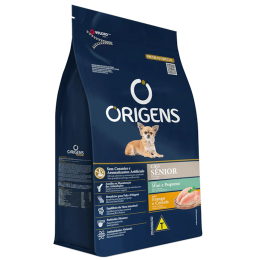 Ração Caes Origens Senior Mine/Pequeno Frango/Cereais 01kg