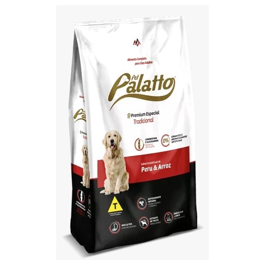 Ração Cães Pet Palatto Adulto Peru e Arroz 15kg