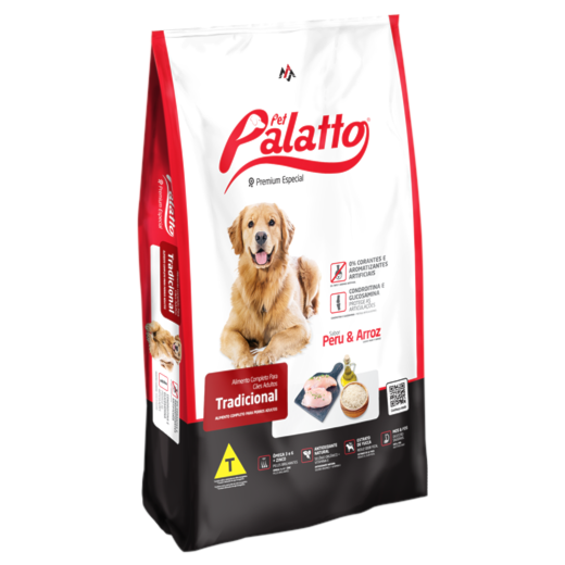 Ração Cães Pet Pallato Adulto Peru e Arroz 25kg