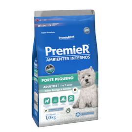 Ração Cães Premier Ambiente Interno Adulto Frango/Salmão 01Kg
