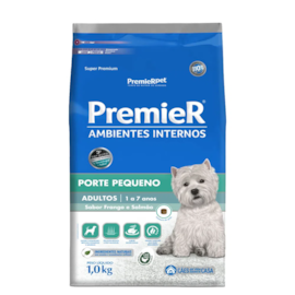 Ração Cães Premier Ambiente Interno Adulto Frango/Salmão 01Kg