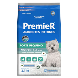 Ração Cães Premier Ambiente Interno Adulto Frango/Salmão 2,5Kg