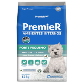 Ração Cães Premier Ambiente Interno Adulto Porte Pequeno Frango/Salmão 12Kg