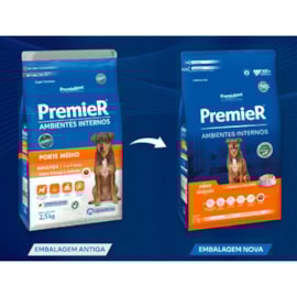Ração Cães Premier Ambiente Interno Adulto Raças Médias 12kg Frango e Salmão