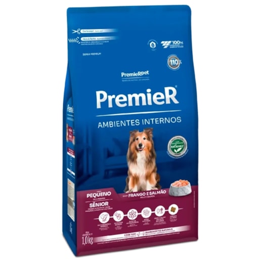 Ração Cães Premier Ambiente Interno Adulto Sênior 01kg Raças Pequenas