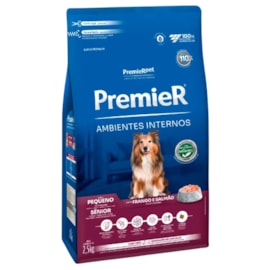 Ração Cães Premier Ambiente Interno Adulto Sênior 2,5kg Raças Pequenas