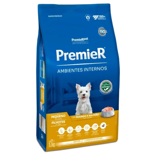 Ração Cães Premier Ambiente Interno Filhotes 12kg Raças Pequenas