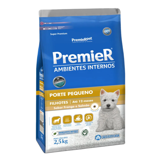 Racao Caes Premier Ambiente Interno Filhotes 2,5Kg Raca Peq