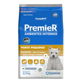 Racao Caes Premier Ambiente Interno Filhotes 2,5Kg Raca Peq