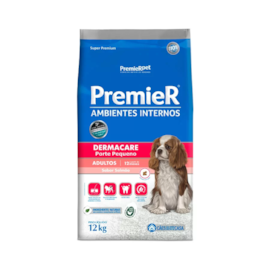 Ração Cães Premier Ambientes Internos Adulto Dermacare 12Kg Raça Pequena Salmão