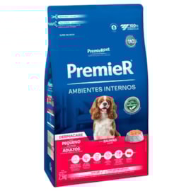 Ração Cães Premier Ambientes Internos Adulto Dermacare 2,5kg Porte Pequeno